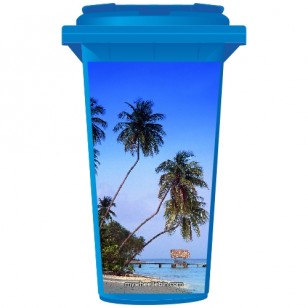 Palms On The Beach Wheelie Bin Sticker Panel